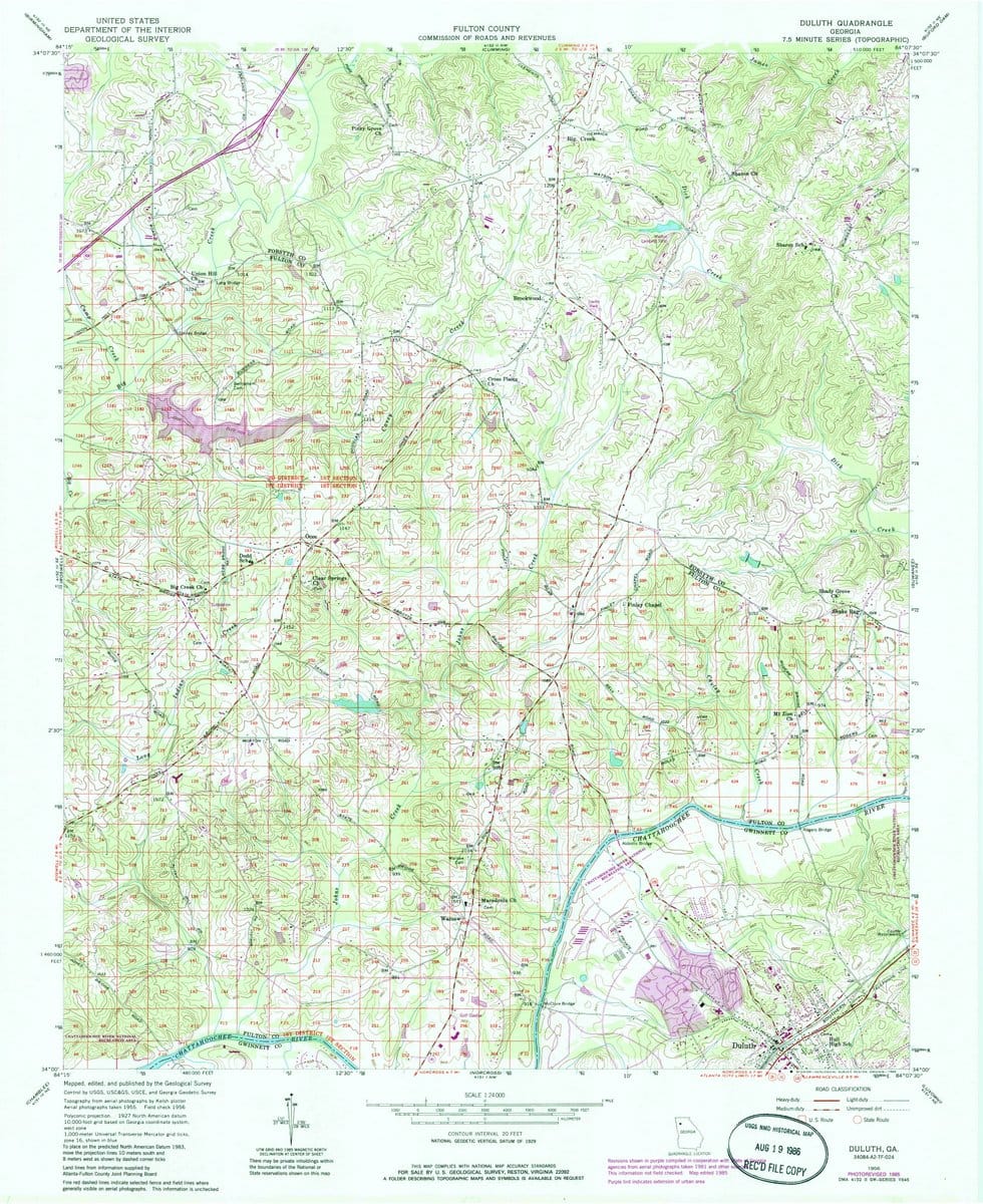 1956 Duluth, GA - Georgia - USGS Topographic Map