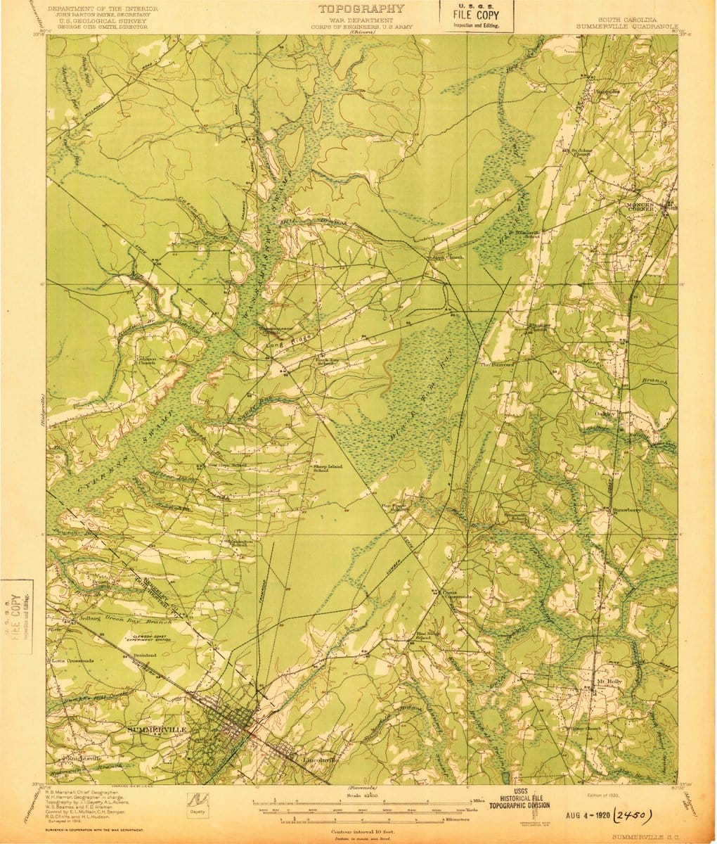 1920 Summerville, SC - South Carolina - USGS Topographic Map