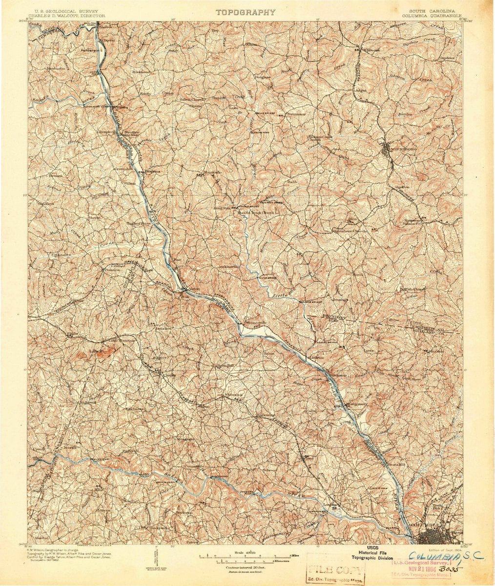 1904 Columbia, SC - South Carolina - USGS Topographic Map
