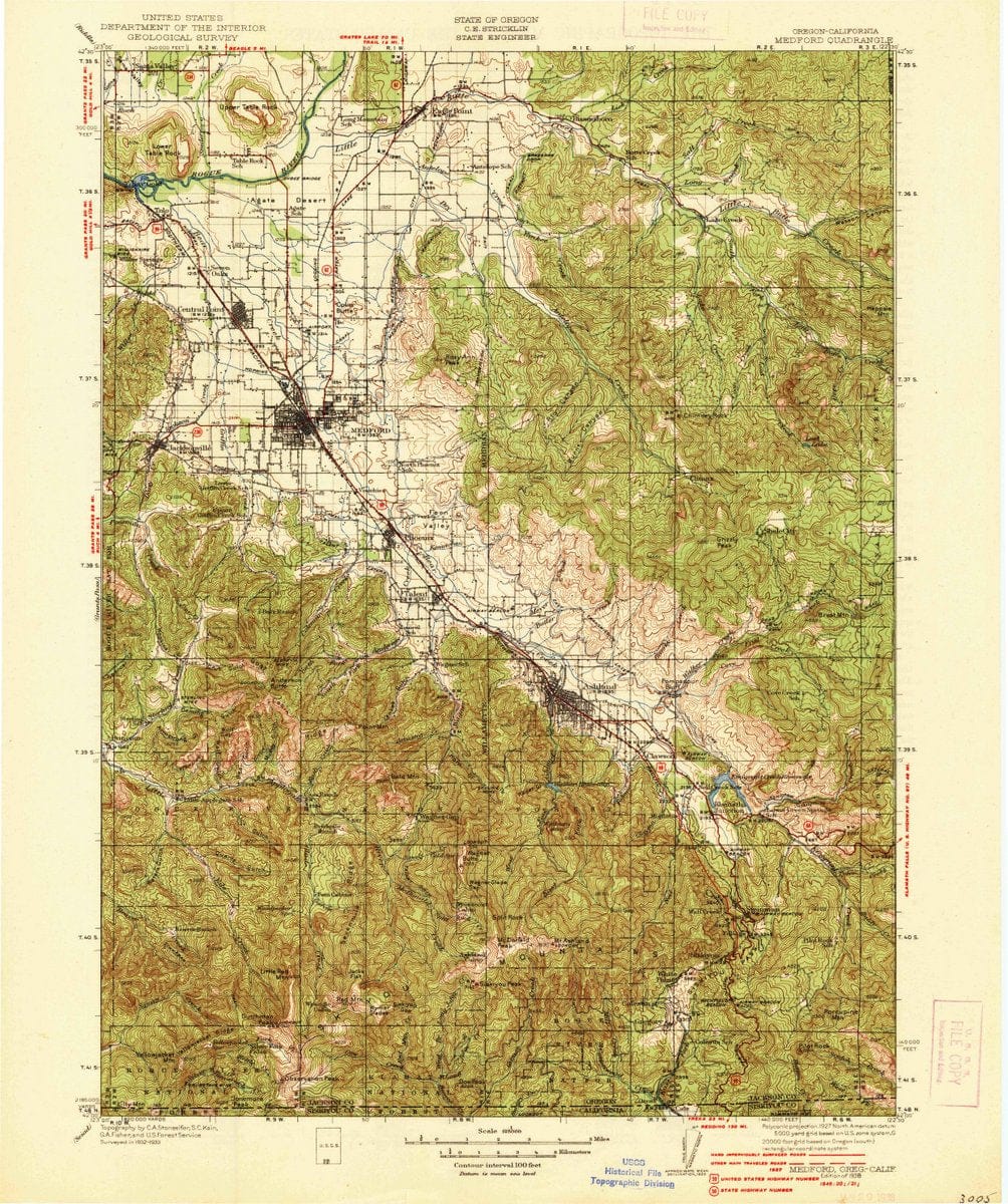 1938 Medford, OR - Oregon - USGS Topographic Map