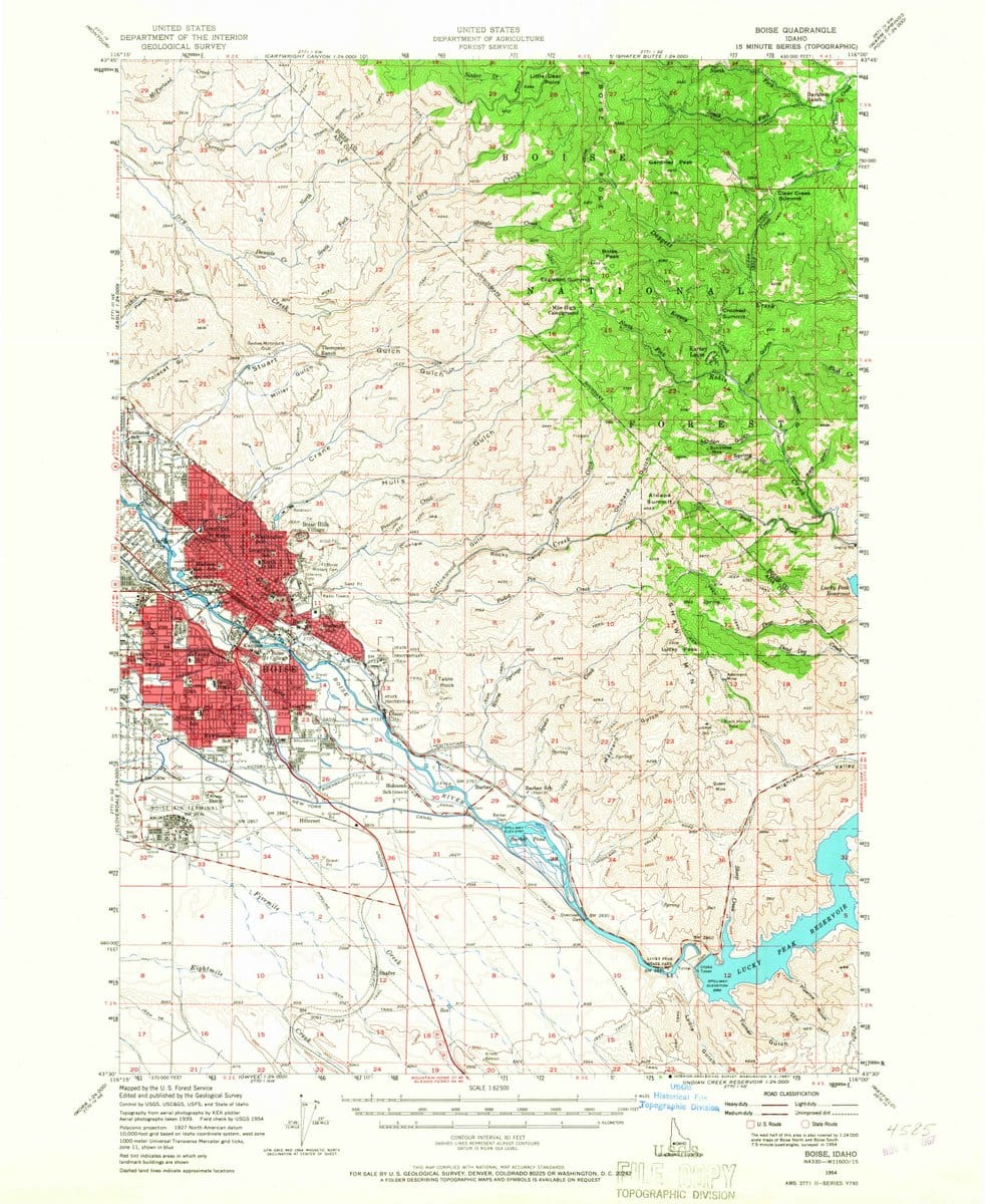 1954 Boise, ID - Idaho - USGS Topographic Map