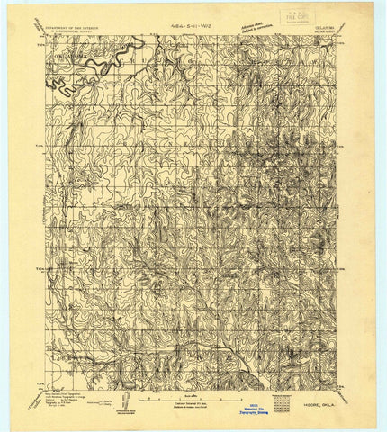 1892 Moore, OK  - Oklahoma - USGS Topographic Map