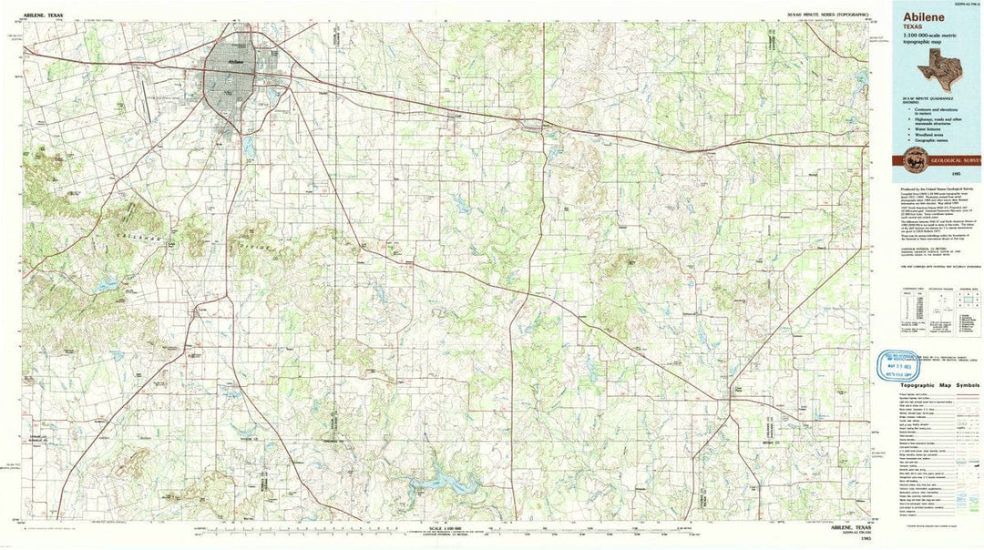 1985 Abilene, TX - Texas - USGS Topographic Map