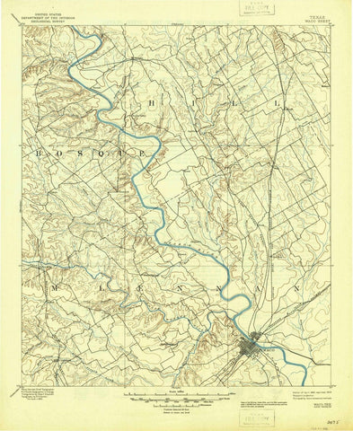 1892 Waco, TX  - Texas - USGS Topographic Map