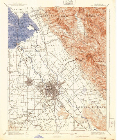 1889 San Jose, CA  - California - USGS Topographic Map