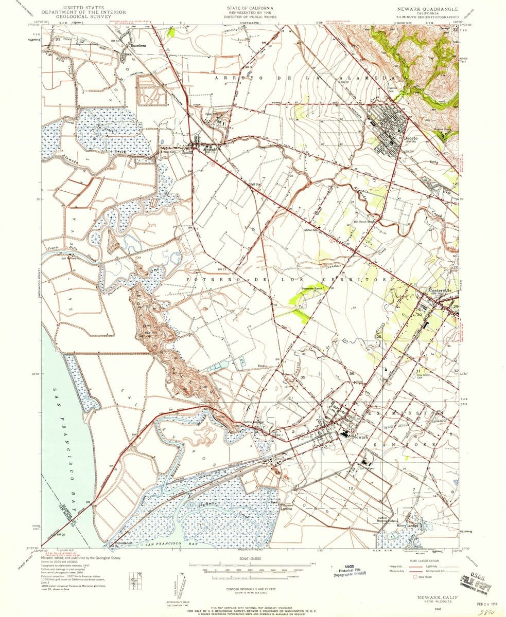 1947 Newark, CA - California - USGS Topographic Map
