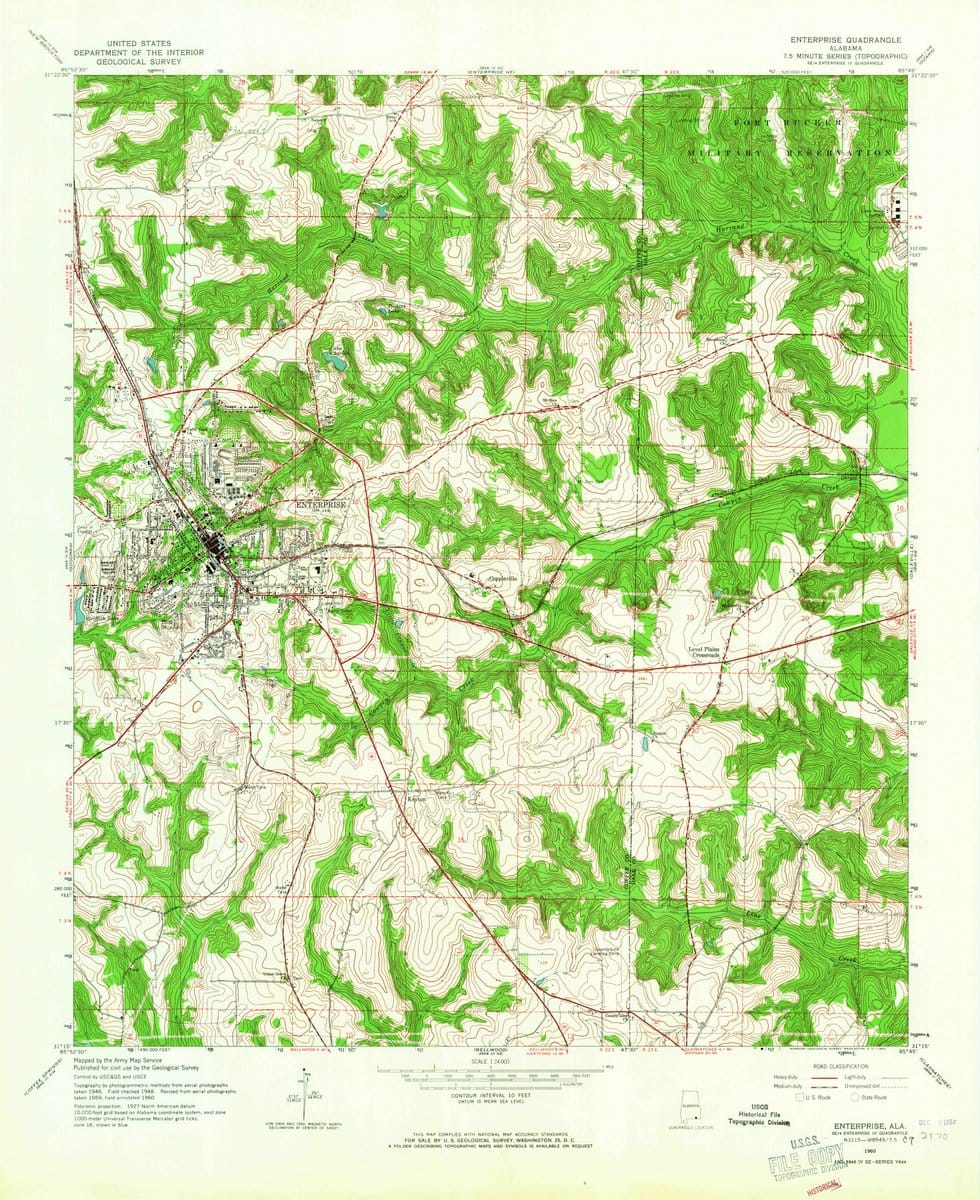 1960 Enterprise, AL - Alabama - USGS Topographic Map v2
