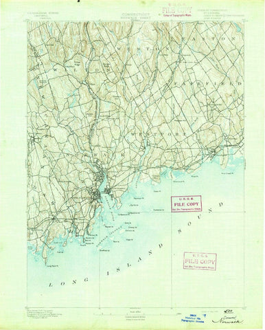 1892 Norwalk, CT  - Connecticut - USGS Topographic Map
