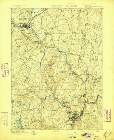 1892 Norwich, CT  - Connecticut - USGS Topographic Map