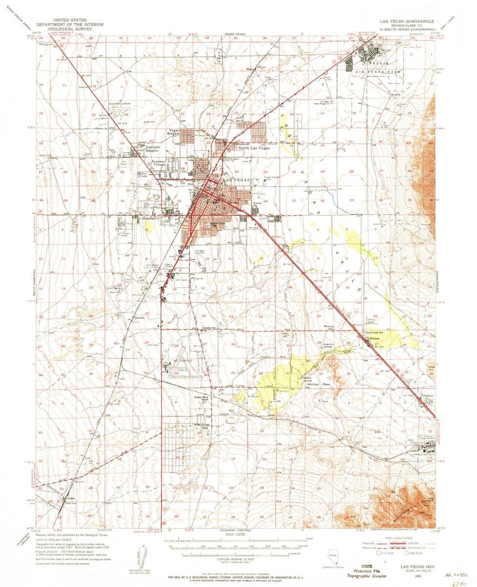 1952 Las Vegas, NV - Nevada - USGS Topographic Map
