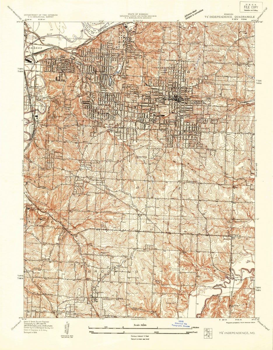 1934 Independence, MO - Missouri - USGS Topographic Map