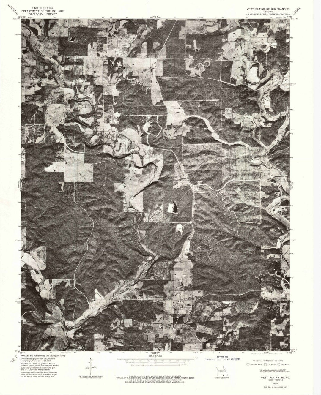 1976 West Plains SE, MO - Missouri - USGS Topographic Map
