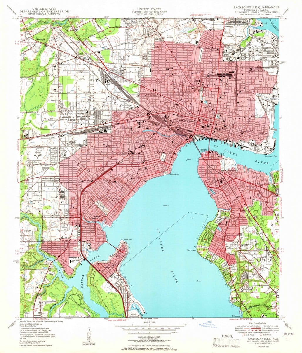 1950 Jacksonville, FL - Florida - USGS Topographic Map