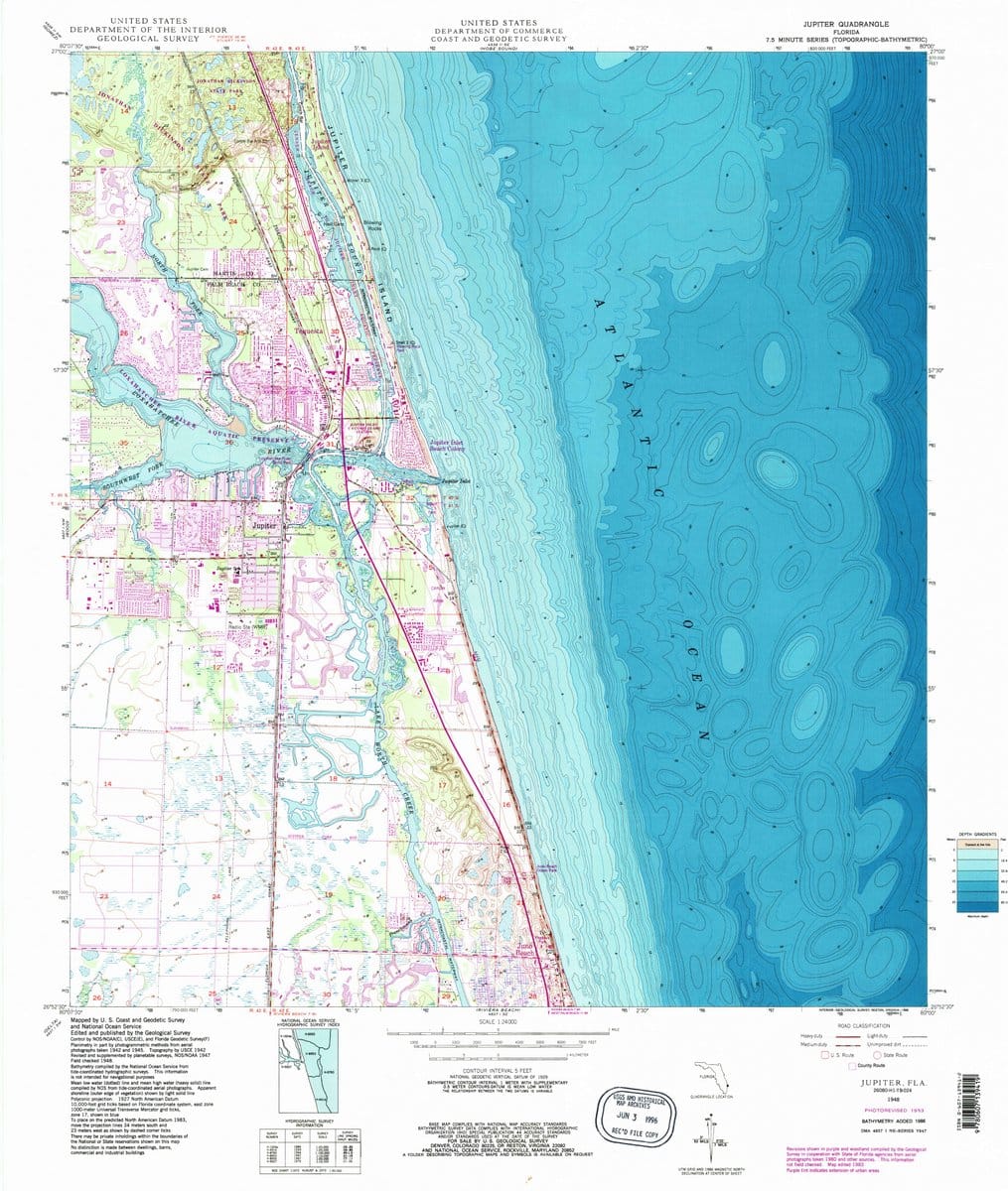 1948 Jupiter, FL - Florida - USGS Topographic Map