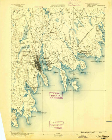 1888 New Bedford, MA  - Massachusetts - USGS Topographic Map