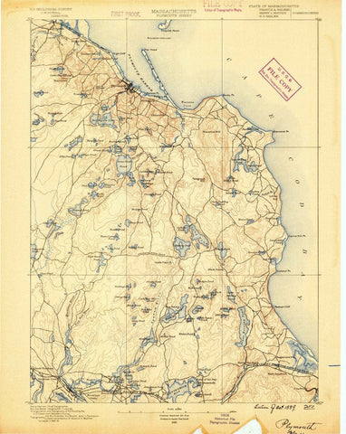 1889 Plymouth, MA  - Massachusetts - USGS Topographic Map