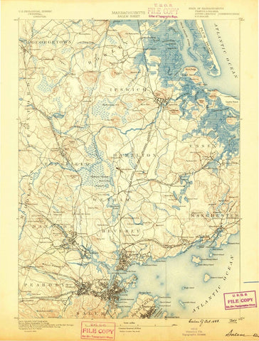 1888 Salem, MA  - Massachusetts - USGS Topographic Map