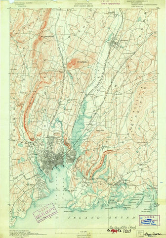 1892 New Haven, CT  - Connecticut - USGS Topographic Map