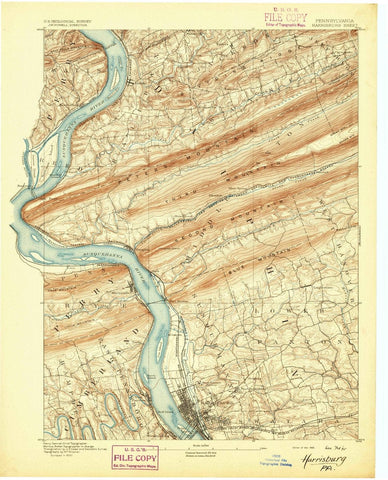 1892 Harrisburg, PA  - Pennsylvania - USGS Topographic Map