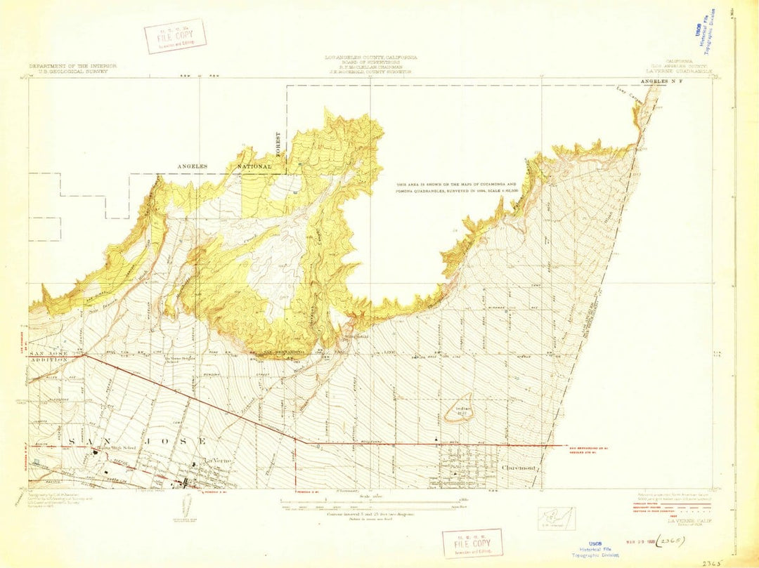 1928 La Verne, CA - California - USGS Topographic Map