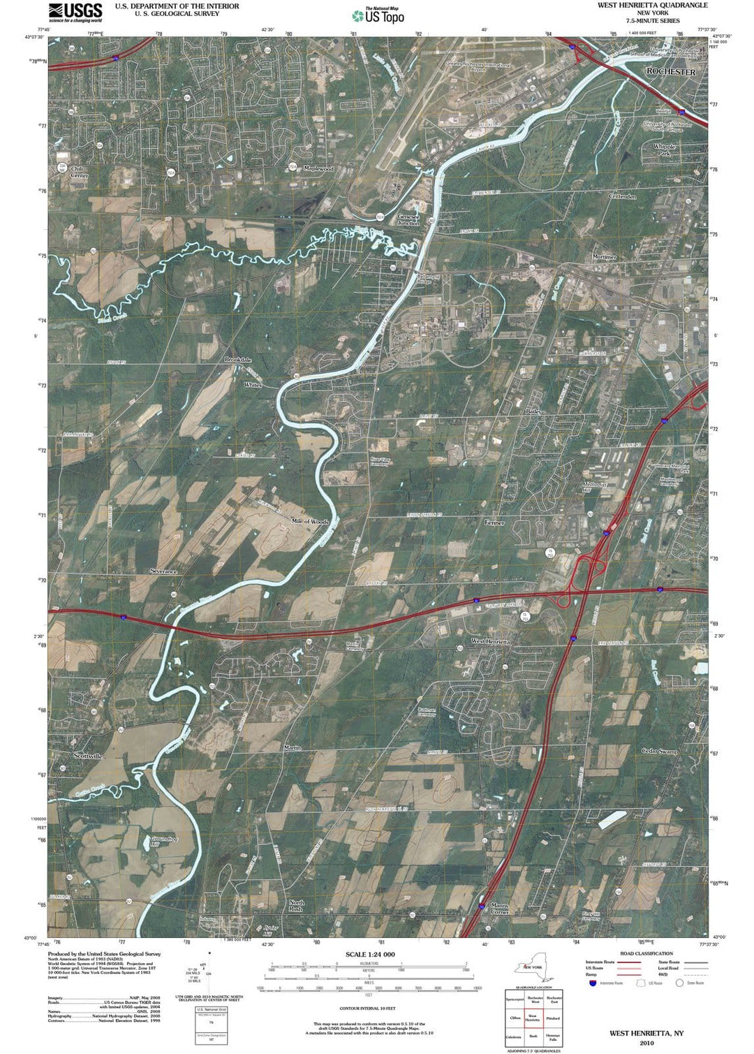 2010 Henrietta, NY - New York - USGS Topographic Map