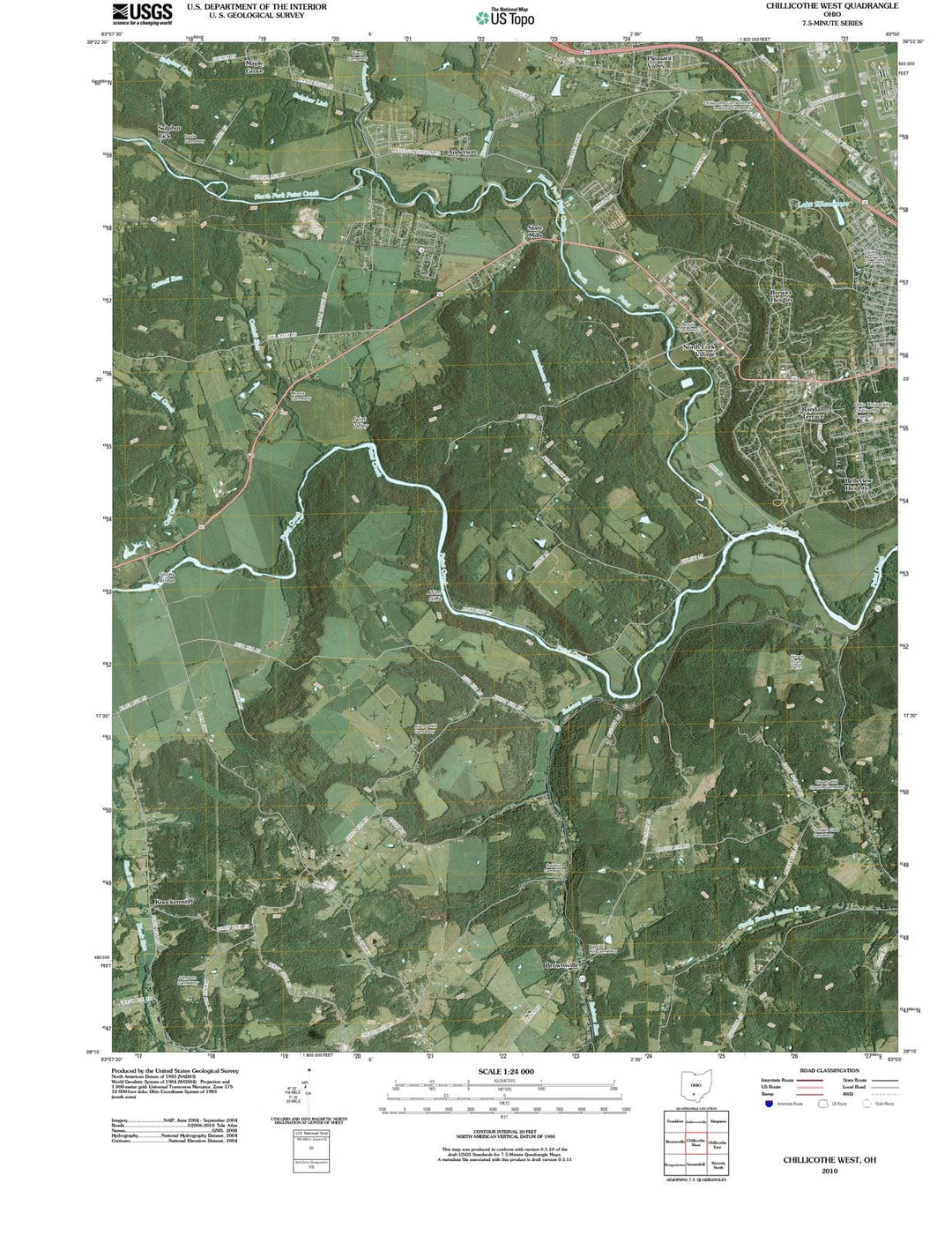 2010 Chillicothe, OH - Ohio - USGS Topographic Map v2