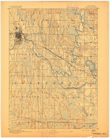 1892 Watertown, WI - Wisconsin - USGS Topographic Map