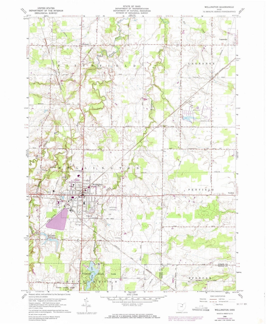 1960 Wellington, OH - Ohio - USGS Topographic Map