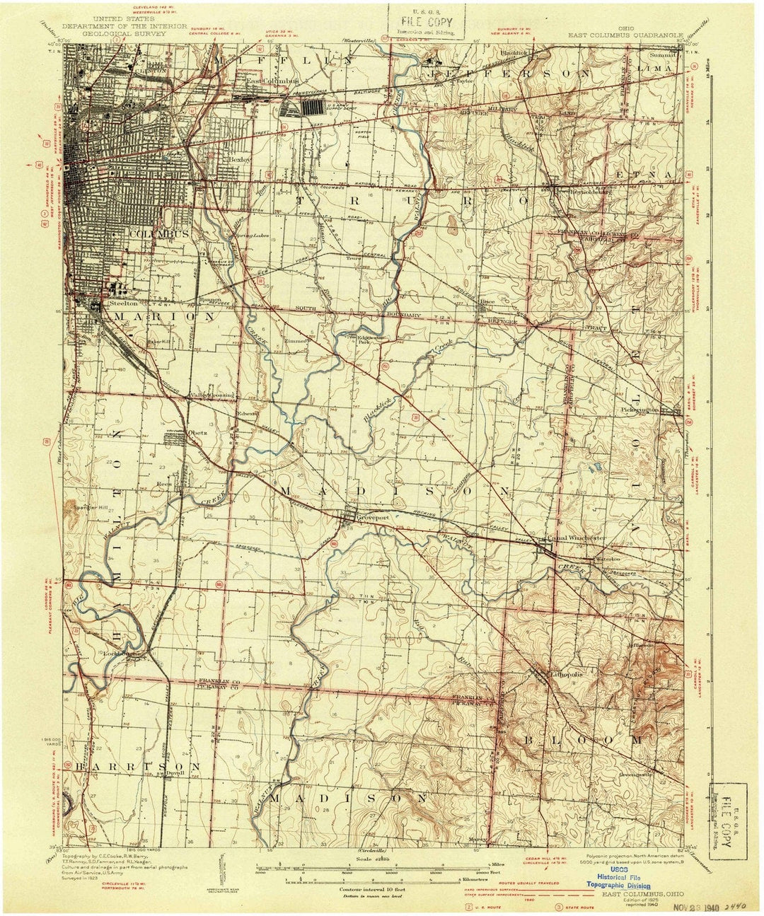 1925 East Columbus, OH - Ohio - USGS Topographic Map