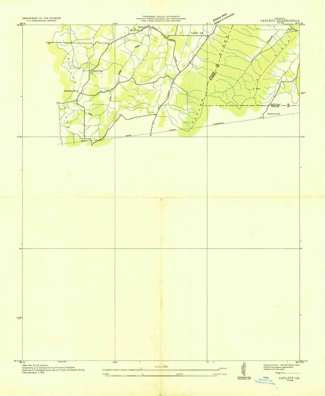 1935 Catlett, GA - Georgia - USGS Topographic Map