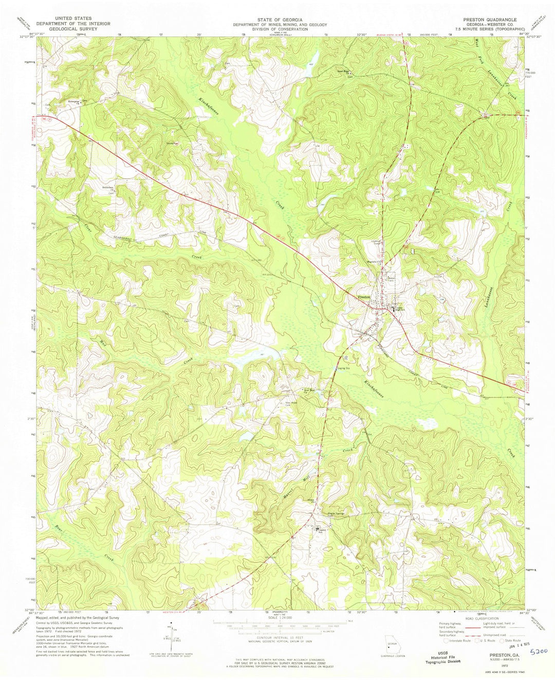 1972 Preston, GA - Georgia - USGS Topographic Map