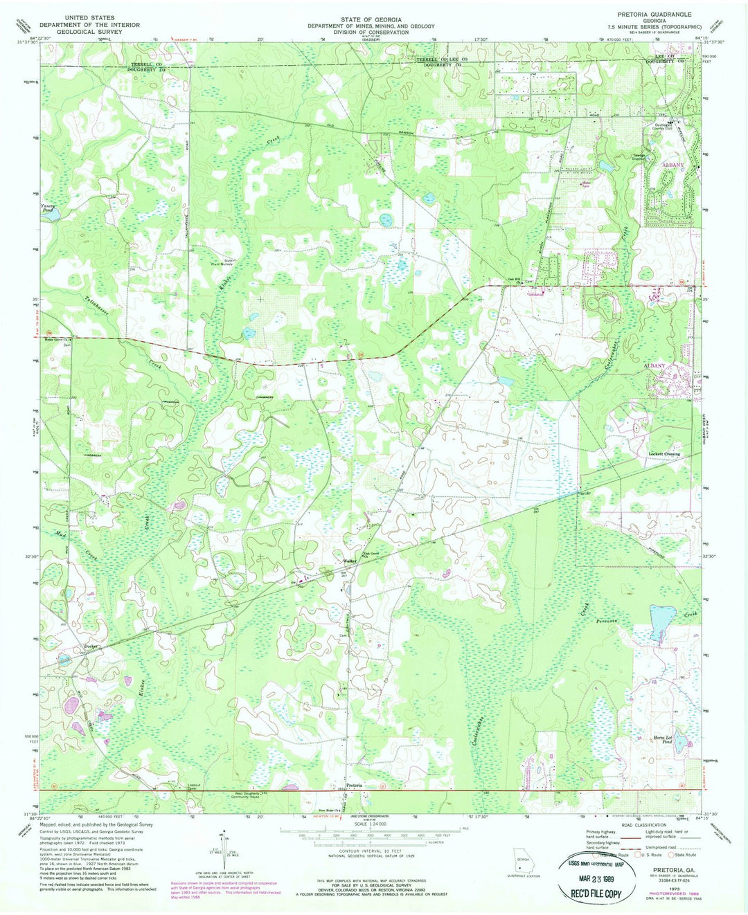 1973 Pretoria, GA - Georgia - USGS Topographic Map