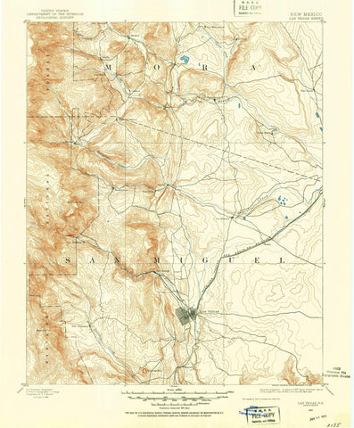 1889 Las Vegas, NM - New Mexico - USGS Topographic Map