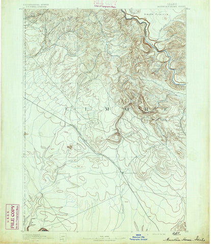 1892 Mountain Home, ID - Idaho - USGS Topographic Map