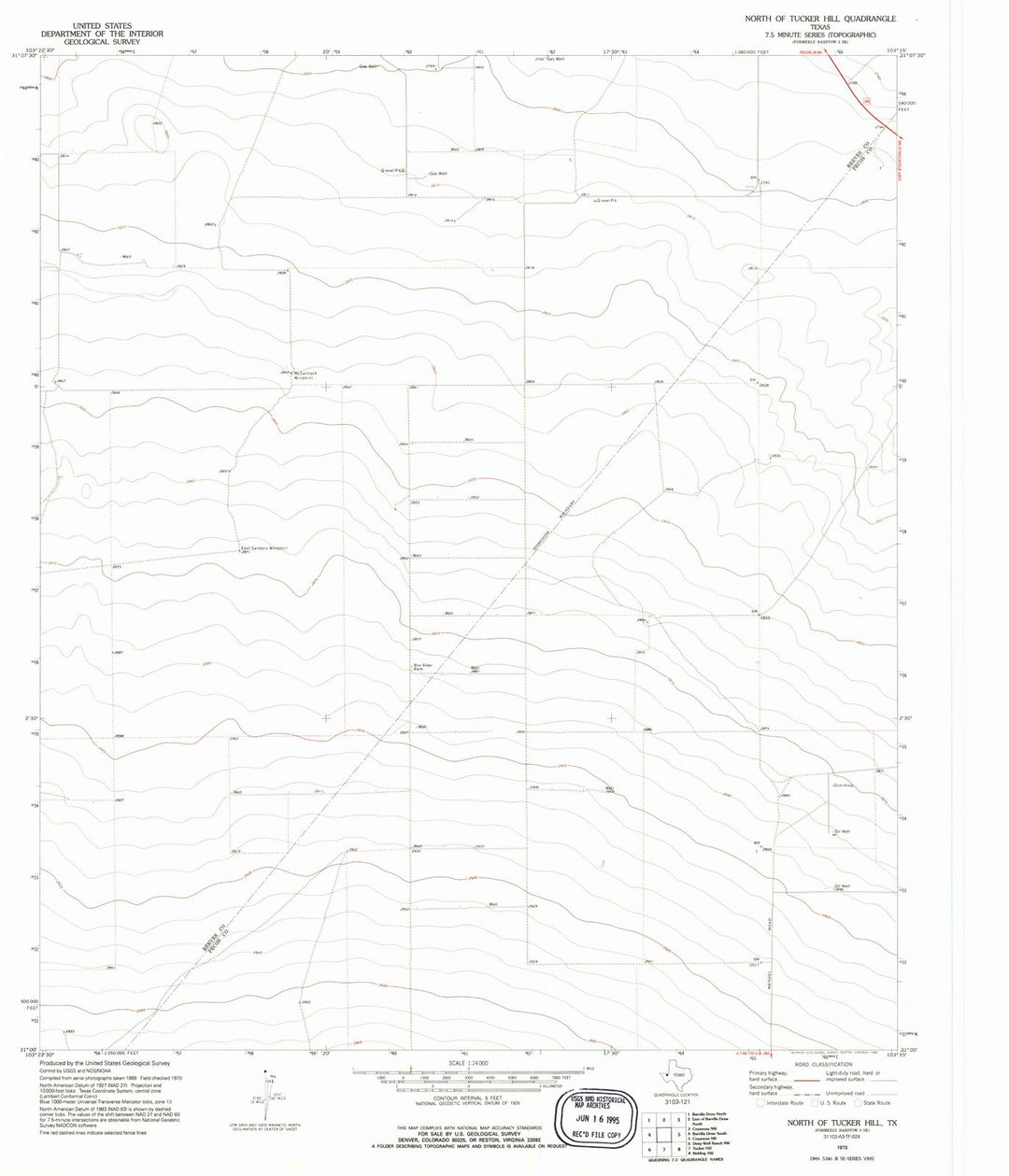 1970 North of Tucker Hill, TX - Texas - USGS Topographic Map