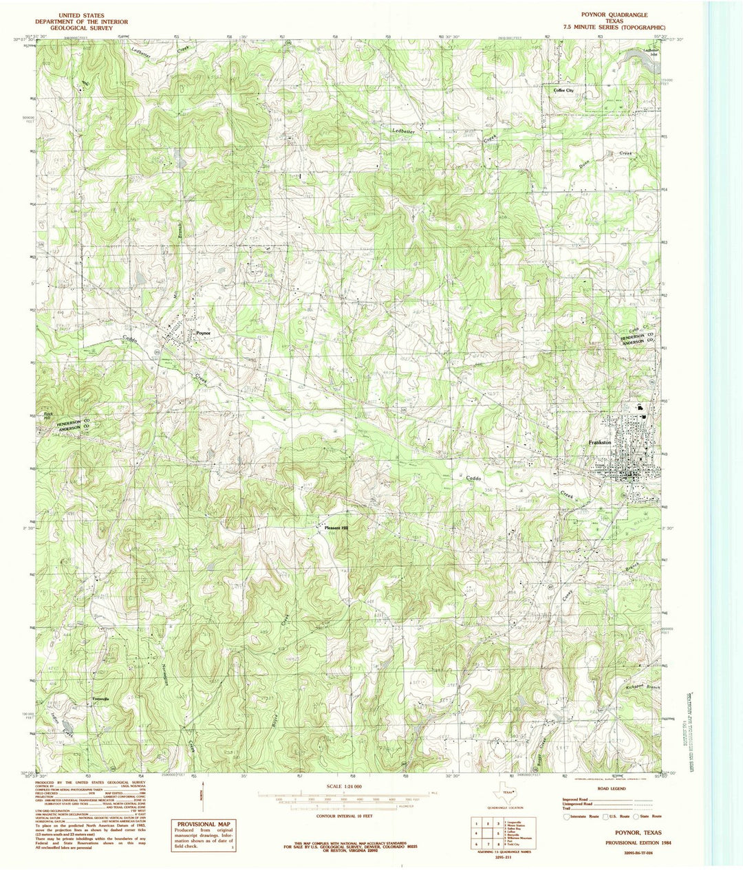 1984 Poynor, TX - Texas - USGS Topographic Map
