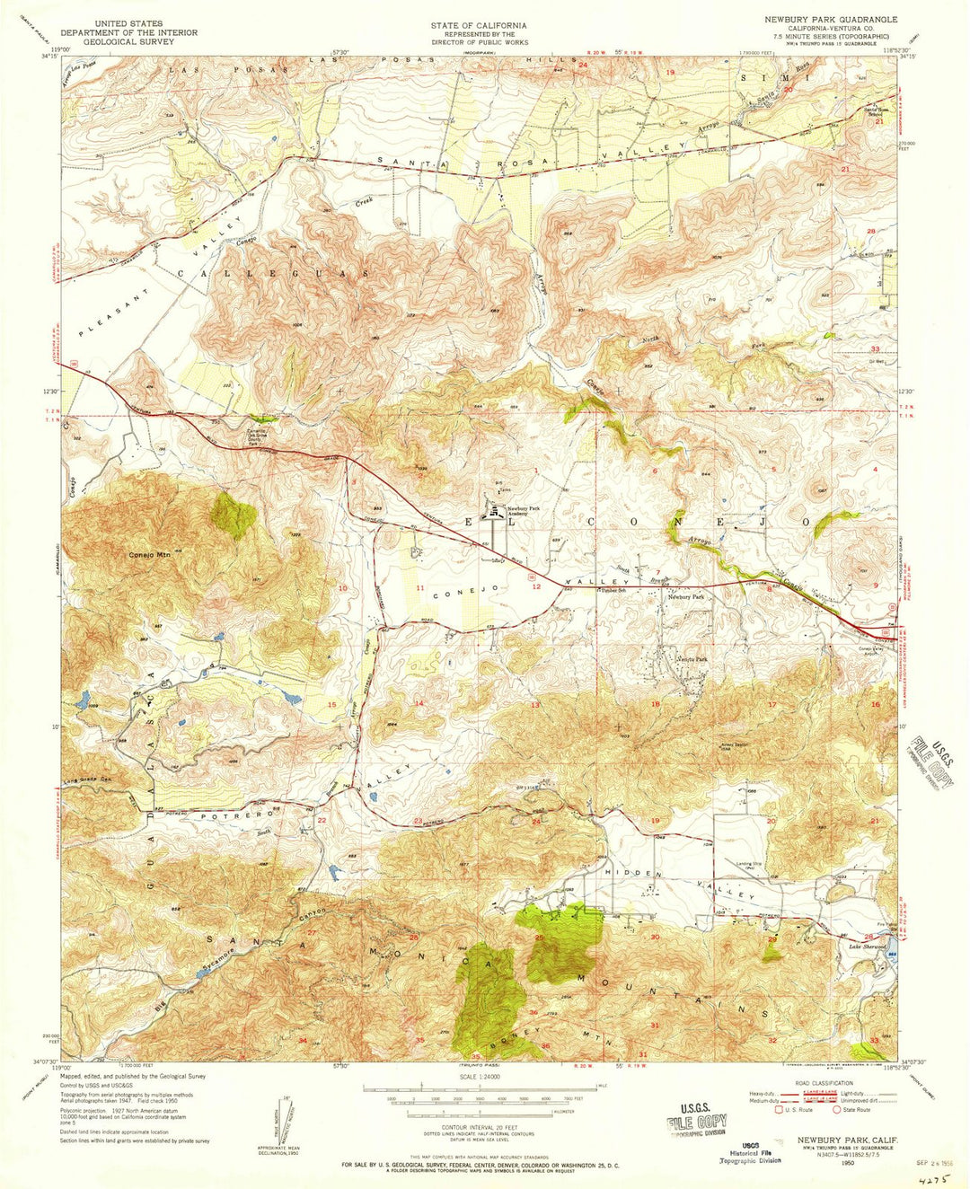 1950 Newbury Park, CA - California - USGS Topographic Map