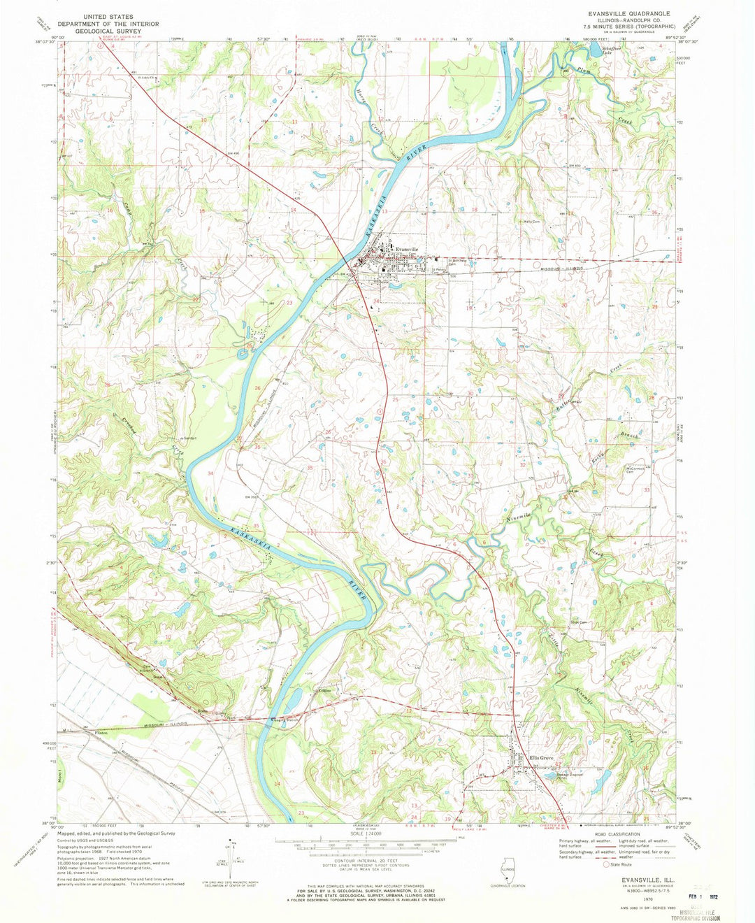 1970 Evansville, IL - Illinois - USGS Topographic Map