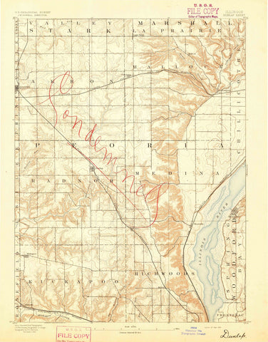 1893 Dunlap, IL - Illinois - USGS Topographic Map