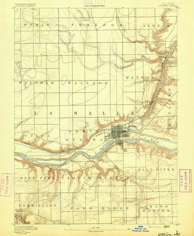 1892 Ottawa, IL - Illinois - USGS Topographic Map