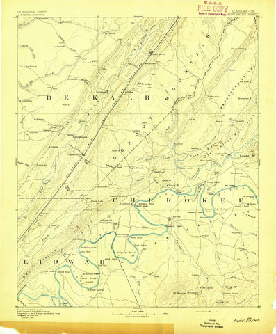 1893 Fort Payne, AL - Alabama - USGS Topographic Map