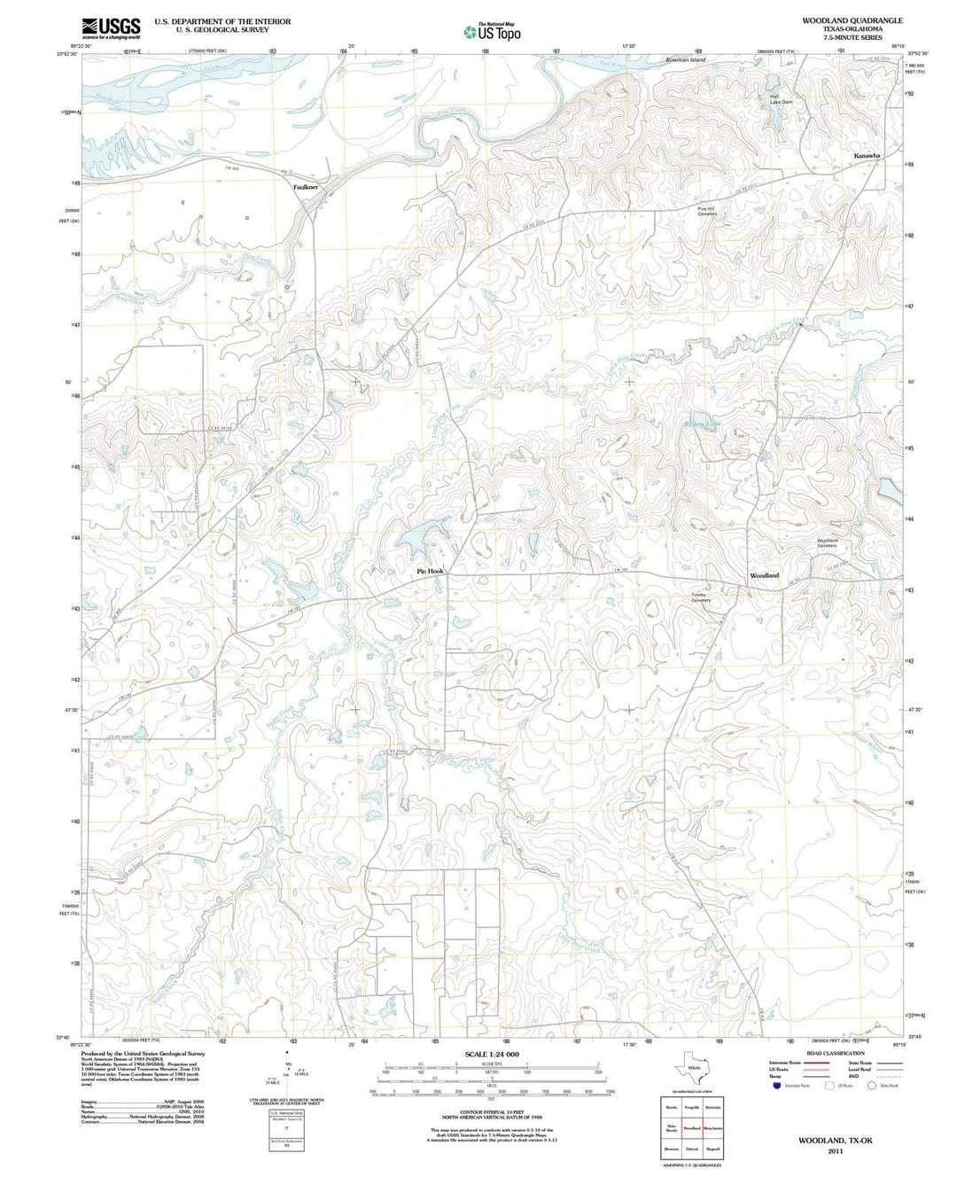 2011 Woodland, TX - Texas - USGS Topographic Map