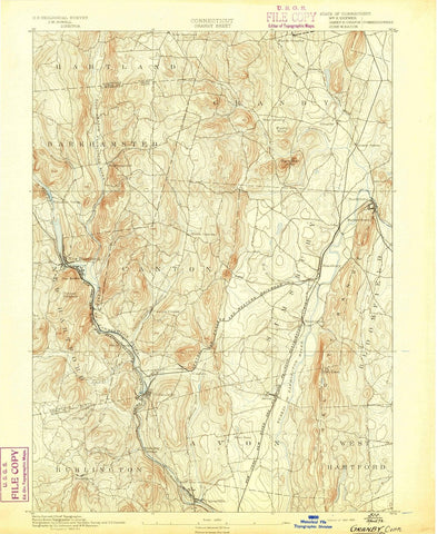 1892 Granby, CT - Connecticut - USGS Topographic Map