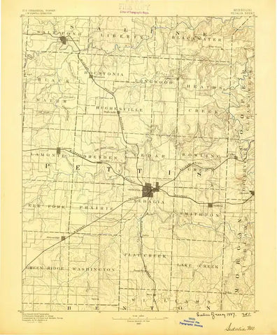 1887 Sedalia, MO - Missouri - USGS Topographic Map