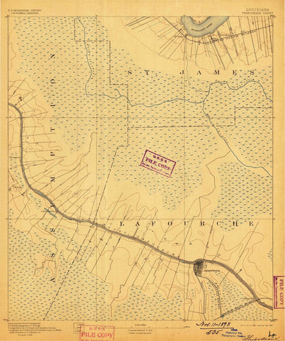 1892 Thibodaux, LA - Louisiana - USGS Topographic Map
