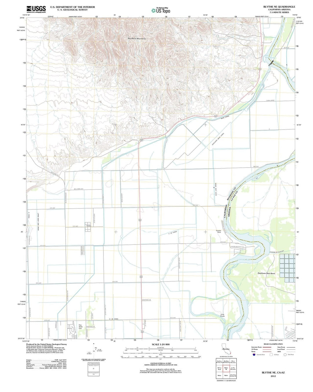 2012 Blythe, CA - California - USGS Topographic Map