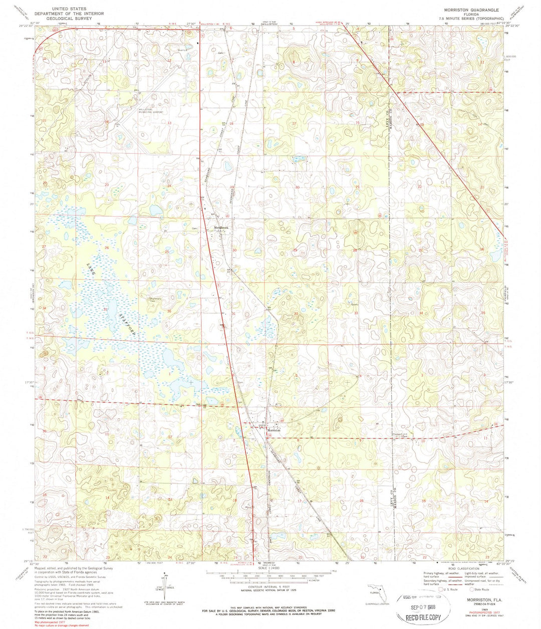 1969 Morriston, FL - Florida - USGS Topographic Map