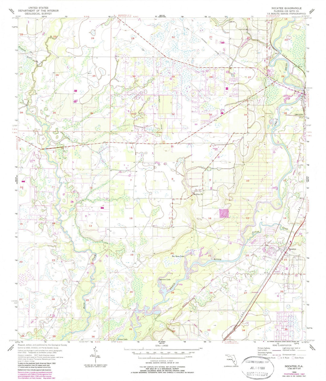 1956 Nocatee, FL - Florida - USGS Topographic Map