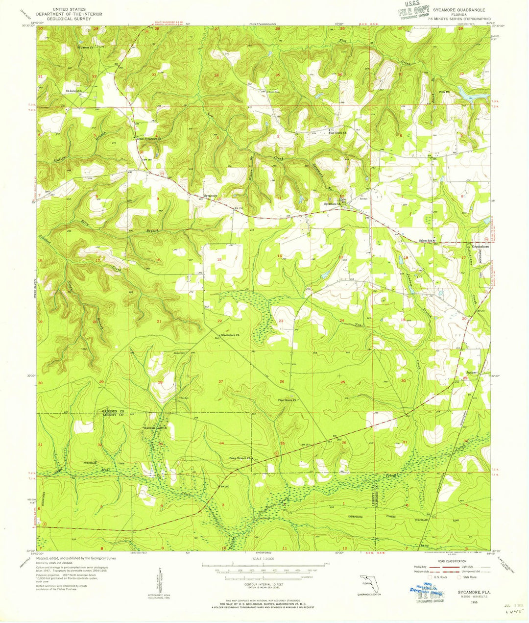1955 Sycamore, FL - Florida - USGS Topographic Map
