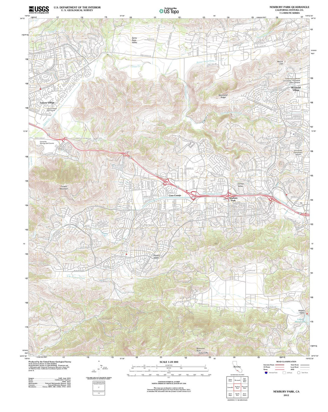 2012 Newbury Park, CA - California - USGS Topographic Map